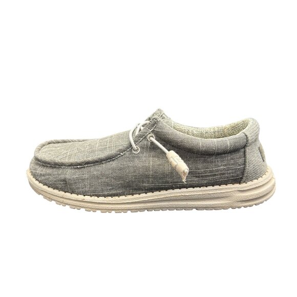 Hey Dude Ash Crosshatch Men's Wally Linen Casual Shoes, Size 8 - Picture 5 of 10